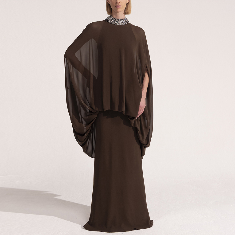 Women Formal Blouses For Evening Wear - Luxury Evening Dresses Rhinestone High Neck