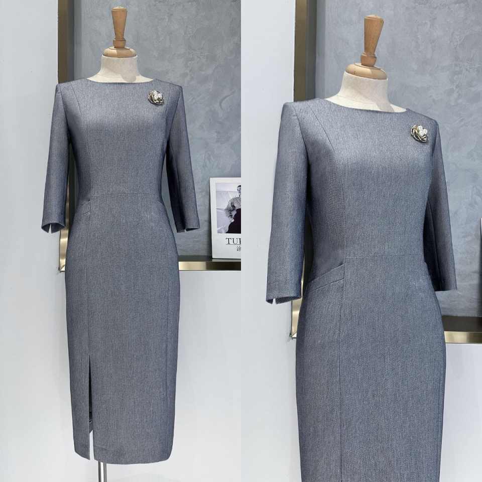 Women Formal Wear For Conference - Elegant Grey Peplum Women Suit Set