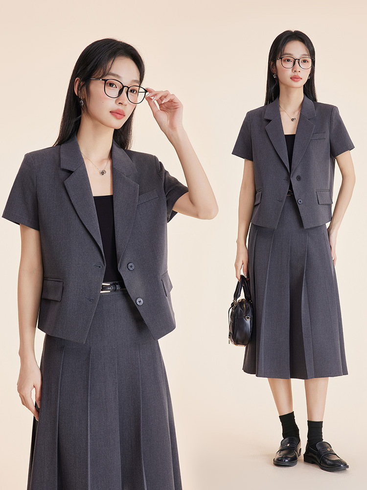 Gray women's suit set for autu - Women'S Formal Wear Petite review and price