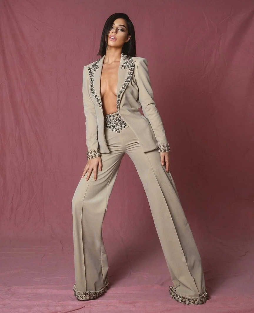 Amazing Rhinestones Women Suit - Women Formal Wear With Blazer review and price