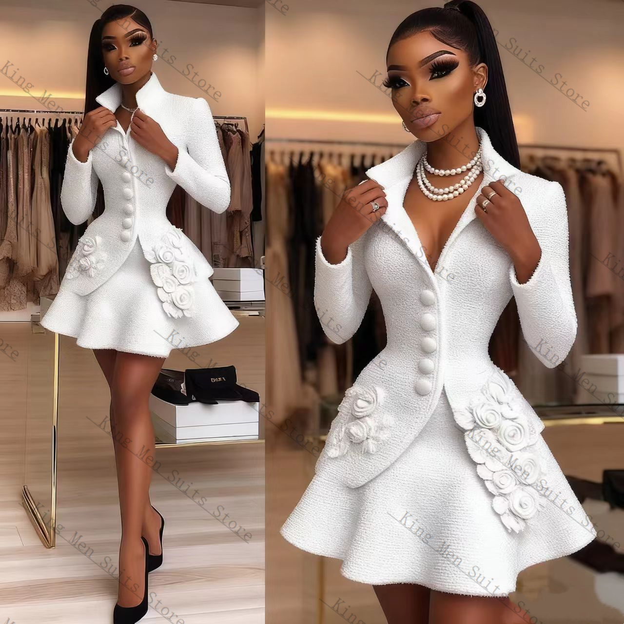 Luxury White Women Suit Set 2  - Women Luxury Formal Wear review and price
