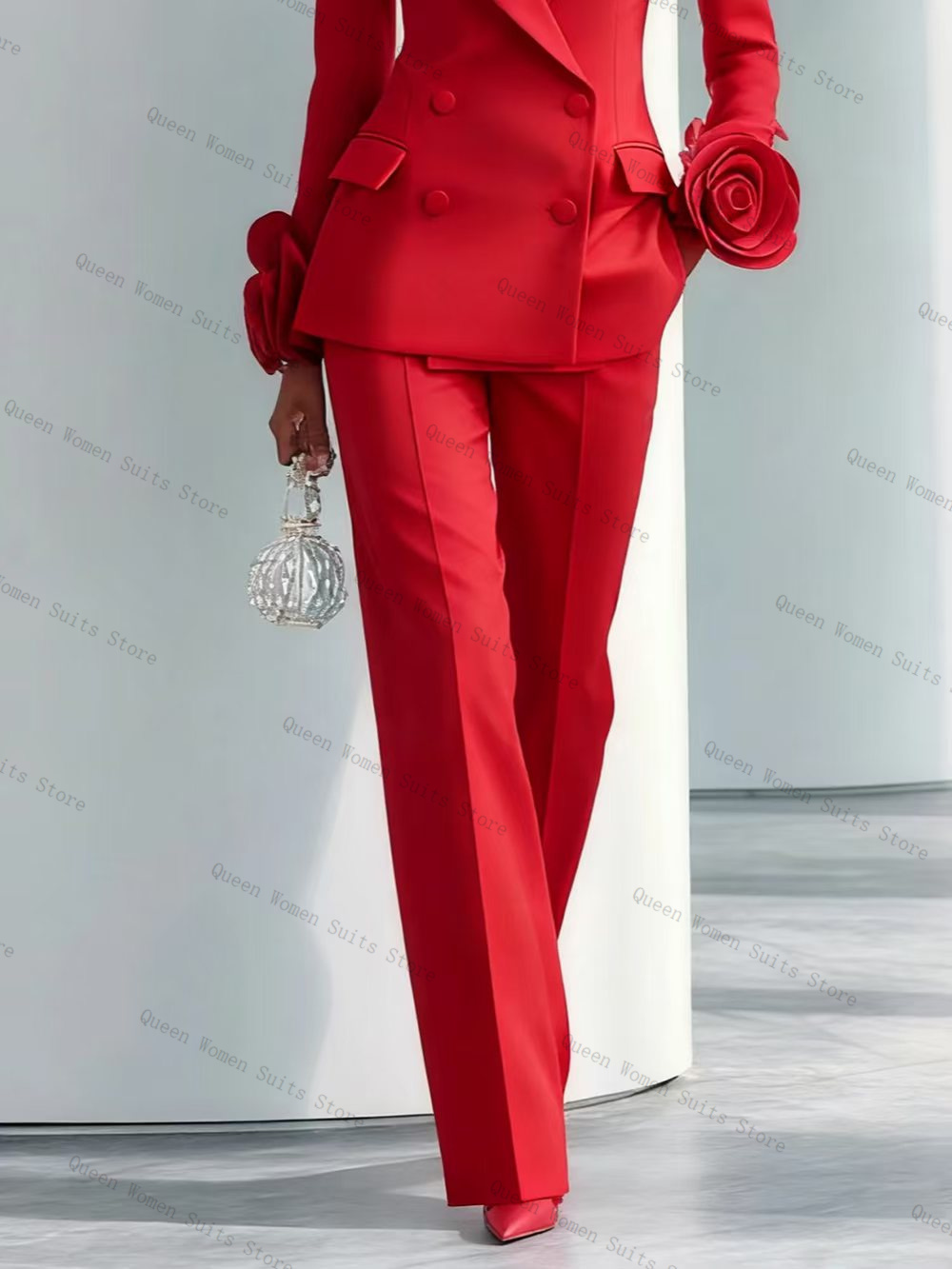 Luxury Red Women Suit Set 2 Pc - Women Luxury Formal Wear review and price