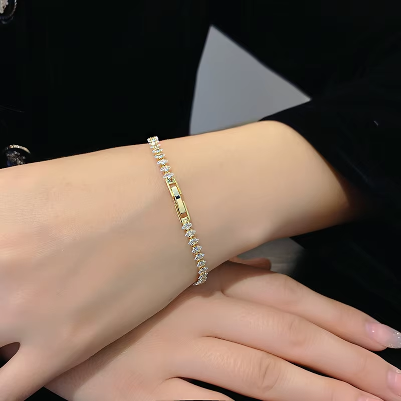 Dainty Gold CZ Bracelet – Wome - Women Luxury Formal Wear review and price