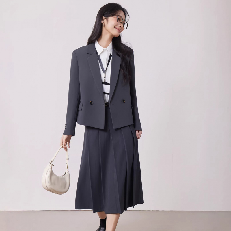 Gray women's suit set for spri - Women'S Formal Wear Petite review and price