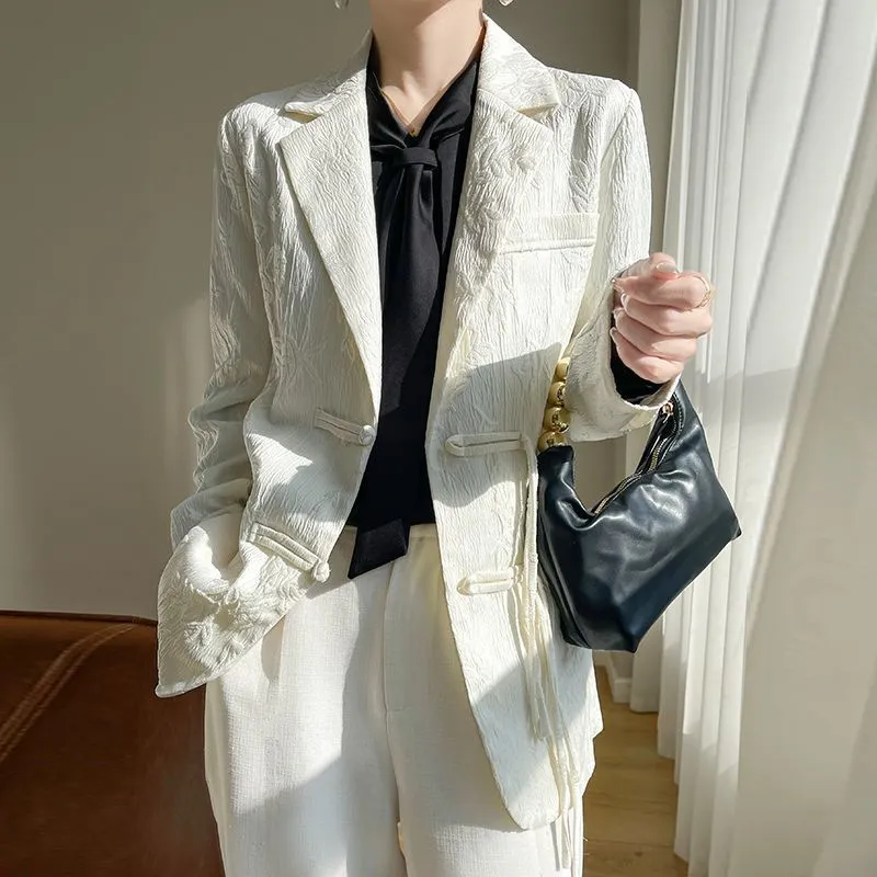 Women's White Textured Blazer  - Women Formal Wear With Blazer review and price