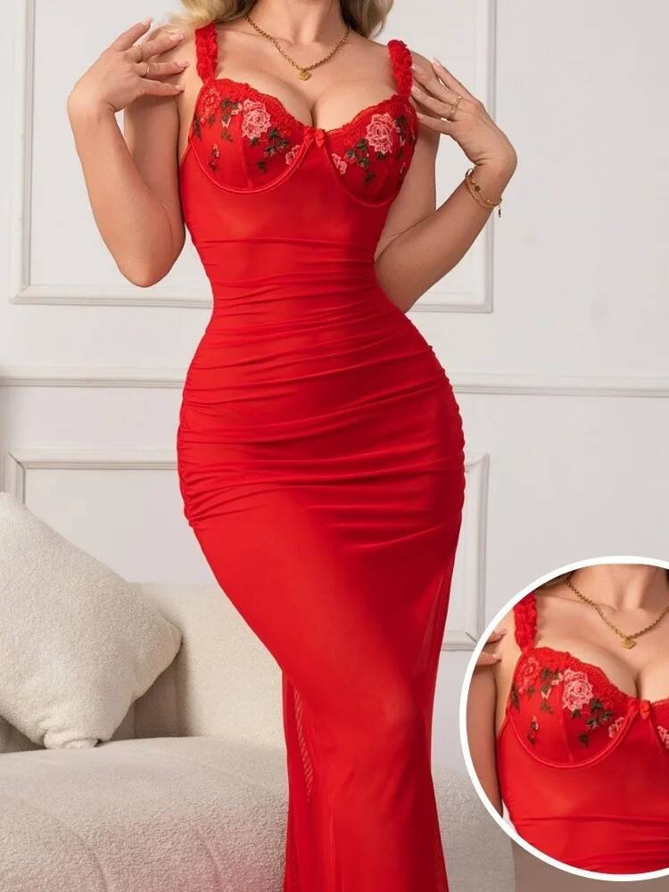 Red Ruched Dress With Strap Bo - Women Formal Wear Trends review and price