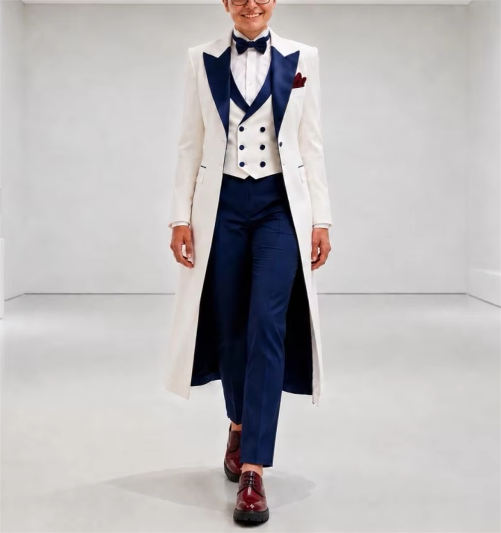Navy Blue White Women's Jacket - Women Formal Wear With Blazer review and price