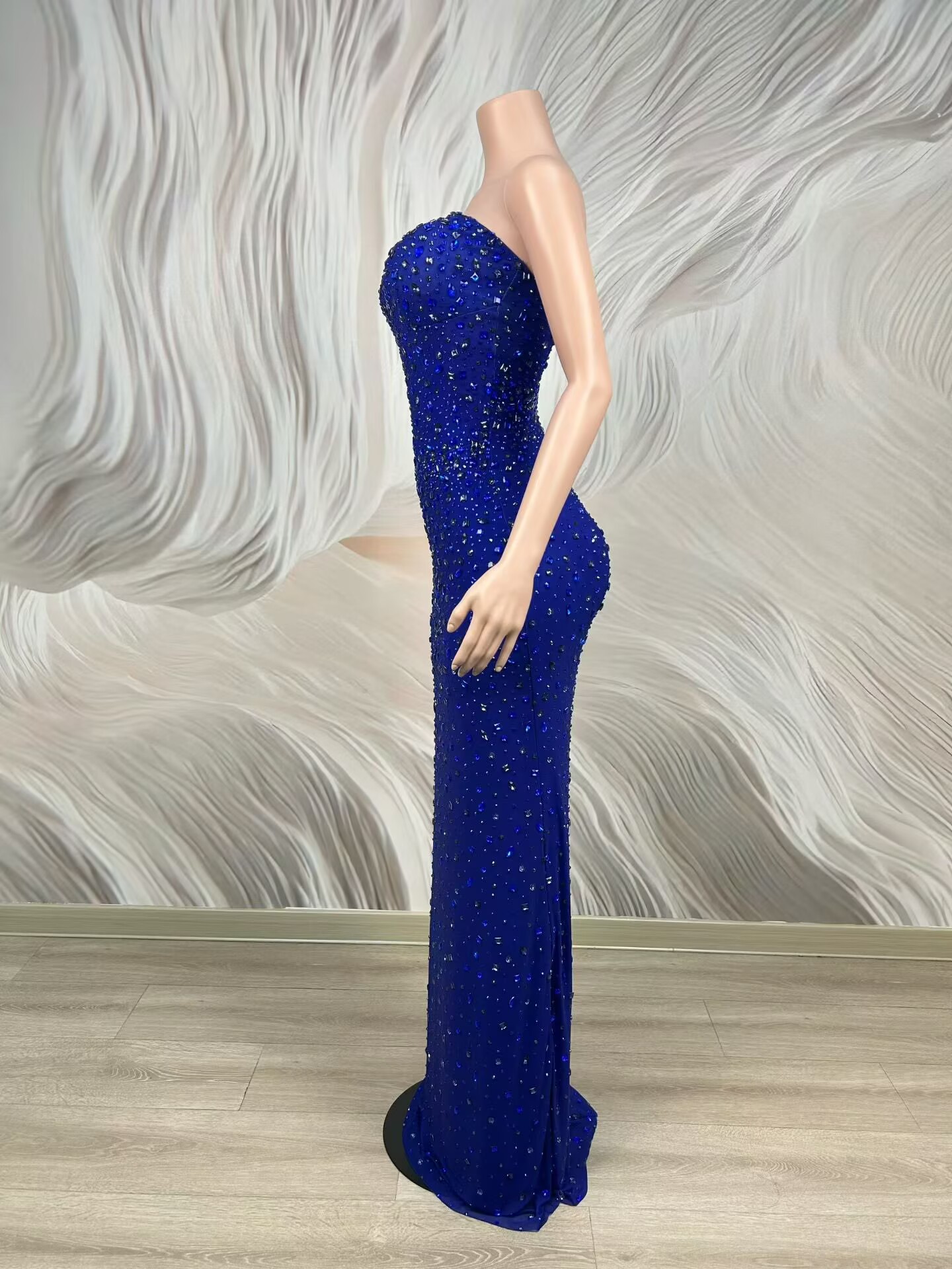 Sparkly Rhinestone Blue Strapl - Women Luxury Formal Wear review and price